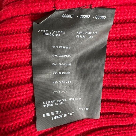 Prada Deep V Neck Button Front Ribbed Cardigan Size 38 - Picture 7 of 9